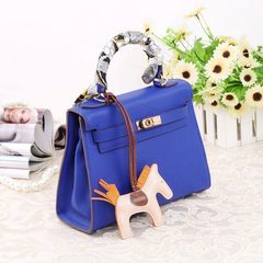 Autumn and winter, Europe and the United States, leather, litchi lines, Kylie bag, lady leather handbag, Europe and America platinum Mini Bag Blue 20cm