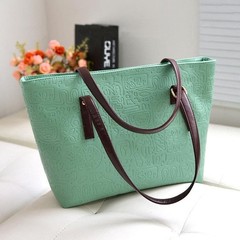 In the autumn of 207 new Korean fashion Oracle stamp Handbag Shoulder Bag retro trend laptop bag Fresh green