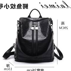 Ms. backpack female Korean female bag 2017 new tide fashion all-match Campus Student Backpack bag. Alligator Alligator (small)