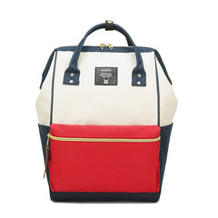 2017 new backpack schoolbag Lotte Korean female mummy bag handbag bag backpack Backpack Rice white with red