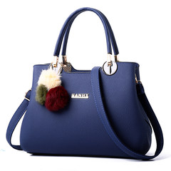 Mom, handbag, women, 2017 new, middle-aged Korean lady handbag, fashionable atmosphere, single shoulder, oblique shoulder bag, women's bag Blue (send handbag)