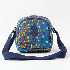 In 2017, the hot-selling waterproof Oxford cloth bag lady bag with one shoulder slanted mini bag canvas mobile phone with zero purse blue color star