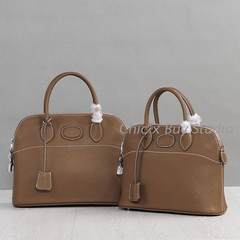 The spring of 2016 the first layer of leather and leather simple portable shoulder diagonal Shell Pack bowling bag bag Honey Brown