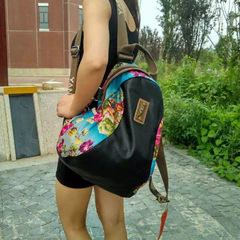 Yan DOUBLE BAG canvas bag bag bag shoulder to create double Yan Xiekua package linen cloth bag 2093 Orchid + Black