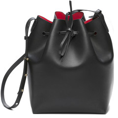 [Ellery] 2017 New Leather Handbag Shoulder Messenger Bucket Bag Satchel Large black [Black]
