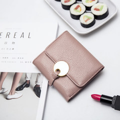 2017 new leather handbags leather wallet seventy percent off short Mini Ladies zero purse wallet card package Money Clip Lotus color