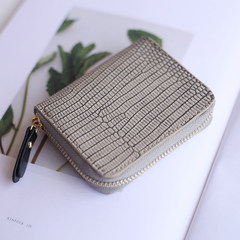 Original lizard fashion leather wallet leather purse short spacer all-match hand bag female leisure Dumb grey