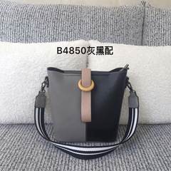 2017 Mengfei handbags litzi color fashion shoulder Xiekua package bulk mummy bag B4850 B4850 black grey