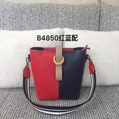 2017 Mengfei handbags litzi color fashion shoulder Xiekua package bulk mummy bag B4850 B4850 red with blue