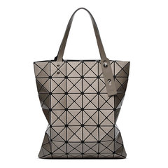 2017 spring tide fashion handbags handbags geometric lattice laser package cube splicing 6 lattice shopping bag vertical section 6*7 bronze