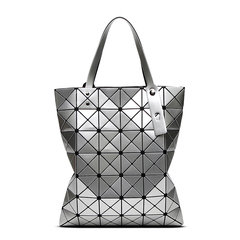 2017 spring tide fashion handbags handbags geometric lattice laser package cube splicing 6 lattice shopping bag vertical section 6*7 Silver