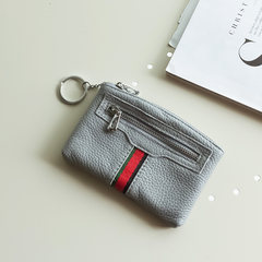 Korean female Mini cowhide leather coin purse zipper coin bag change key buckle 2017 new female small package Sub Malan