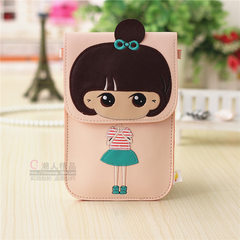 Mini Shoulder Bag, small change bag, mobile phone bag, sail fabric, sweet and lovely girl, young children, Princess Pink - butterfly knot touch screen