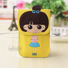 Mini Shoulder Bag, small change bag, mobile phone bag, sail fabric, sweet and lovely girl, young children, Princess Vitality yellow - Butterfly touch screen