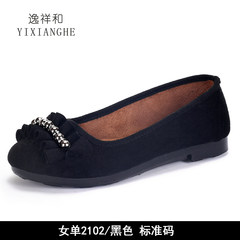 Spring and autumn season, new old Beijing cloth shoes, fashionable dress, flat heel, soft bottom drive, mother's shoes, low work, shoes, single shoes Atmospheric Black Q, single, 2102, female, black