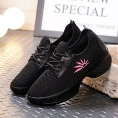 Summer folk style dance dancing shoes sports shoes shoes shoes shoes shoes 4 mum square Cloth black
