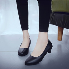 A new spring and summer all-match shoes female occupation black and white work fixture with MS. Pi Xiezi in high heels Black 3 cm