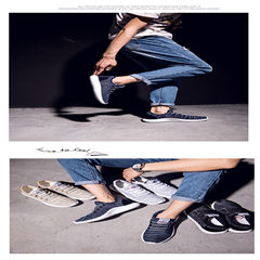 Men's summer 2017 new trend of Korean cloth shoes casual shoes all-match low shoes men's canvas shoes Blue