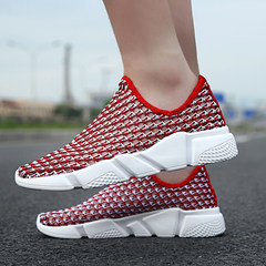 Male tennis shoes summer air shoes shoes net 2017 new mesh shoes casual shoes men's sandals hollow 39 standard sports code 809 red