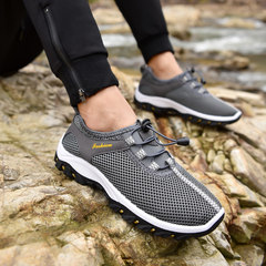 2017 new summer travel shoes mens shoes running shoes casual shoes breathable mesh antiskid shoes 6632 grey