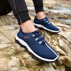 2017 new summer travel shoes mens shoes running shoes casual shoes breathable mesh antiskid shoes 6632 deep blue