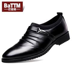 Summer men's casual business, black leather shoes, pointed leather, formal set feet, young breathable leather shoes