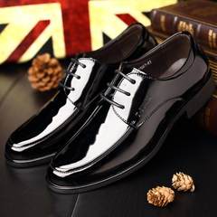 Black leather business dress code 45 large men's leather shoes leather shoes size 46 bright skin 47 groom wedding shoes 48 Forty-five
