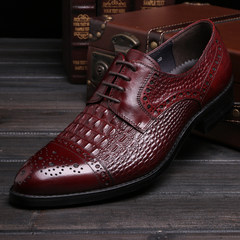 The crocodile leather men's shoes leather shoes lace dress European version of Mens Business Men's shoes