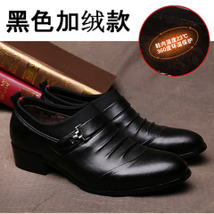 Spring and autumn air mens leather tip business casual men's dress set foot increased youth wedding shoes 299 Black Cashmere
