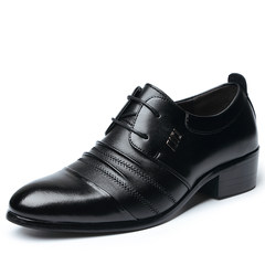 Spring and autumn air mens leather tip business casual men's dress set foot increased youth wedding shoes 2887 black tie UPS