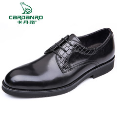 Cardanro Mens Business dress shoes 2017 new tie men round leather shoes shoes Derby married men Black DQ178020101