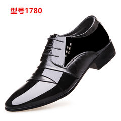 Summer and autumn ventilation, casual men's leather shoes, leather pointed lace, trend commerce, leather shoes, men's black wedding shoes Black 1780