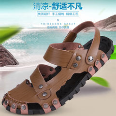 18-19-20-21 years old sandals, men's leather sandals, casual cool mop, outdoor anti-skid summer men beach students
