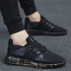 2017 men`s casual shoes spring new canvas sports shoes breathable board shoes easy mountaineering men`s shoes AP776 black gold