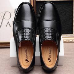 Male 07 genuine leather shoes Sergeant Xiaowei three head officer joint military shoes shoes black shoes business suits [to buy a car to send insoles]
