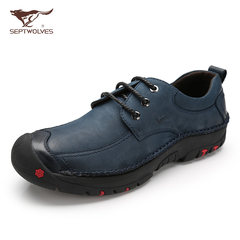 Septwolves men fall new leather set foot outdoor leisure shoes comfortable leather strap 74021