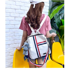 Backpack female college students are Korean tide wind hit color all-match 2017 new handbag dual-use leisure backpack