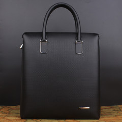 Boutique casual leather satchel handbag bag vertical section Korean men's shoulder bag leather briefcase business