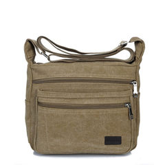 The new canvas bag backpack Men Retro satchel in casual fashion small tourism bag bag bag
