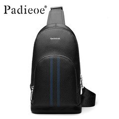 DIO PA chest pack male leather bag bag leather casual male head layer cowhide men pocket zipper Han Banchao