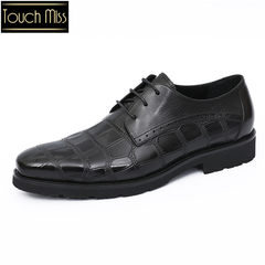 TOUCH MISS spring and autumn season leather shoes, men's new style, pointed lace, genuine leather, British business suit shoes