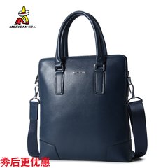 The scarecrow man bag bag leather handbag bag upright men's business casual leather briefcase genuine