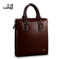 Blue bag business men's handbag, single shoulder oblique cross bag, upright briefcase, travelling bag, male imported leather tide
