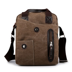 Bo Hao's new style canvas bag, vertical shoulder bag, casual business man bag, men's bag size