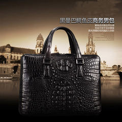 The black mamba crocodile bag leather business man portable briefcase travel party package large capacity card