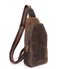 Crazy Horse chest bag Crossbody travel small backpack bag leather bag pocket manual male chest retro head layer cowhide chest pack