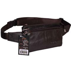 Men's leather, leather purse, oblique cross bag travel bag, multi-function multi pocket, slim waist bag