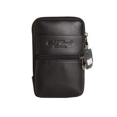 Jin Shanhu Leather Men's casual mobile phone bag, wearing leather belt, leather purse, purse, ID bag, purse