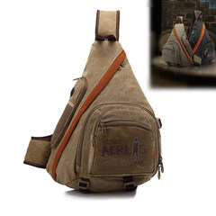 Men's breast bag, super large travel bag, canvas shoulder bag, outdoor sports leisure summer, large capacity triangle bag