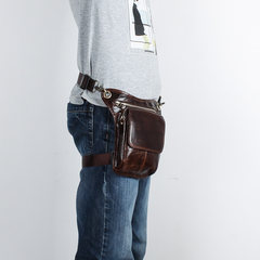 2015 new men's leather purse personality leg bag oil wax chest Messenger Bag Shoulder Bag Y2111
